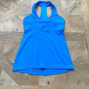 Bright Blue lululemon tank top with built in bra